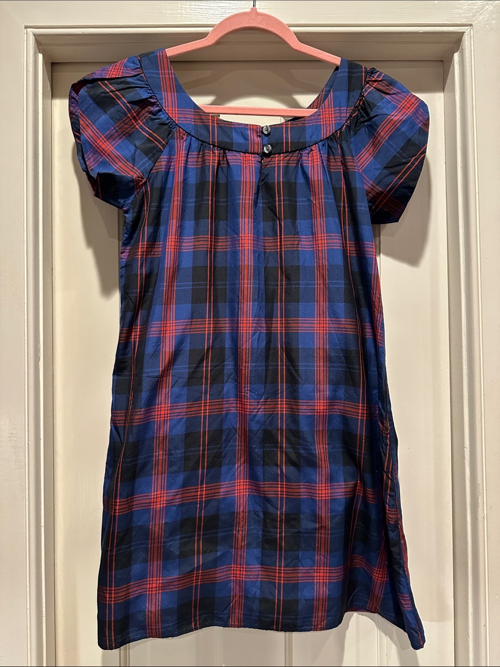 Steven Alan Blue and Red Plaid Mini Dress